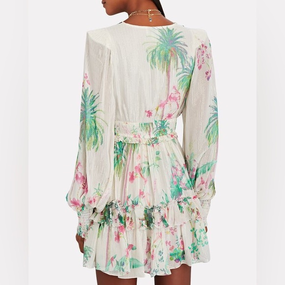 HEMANT & NANDITA 
Zaina Botanical Chiffon Mini Dress 🤩 NWT - Picture 4 of 10